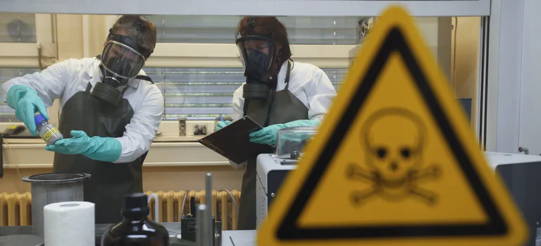 Stylized image representing medical research and data analysis.