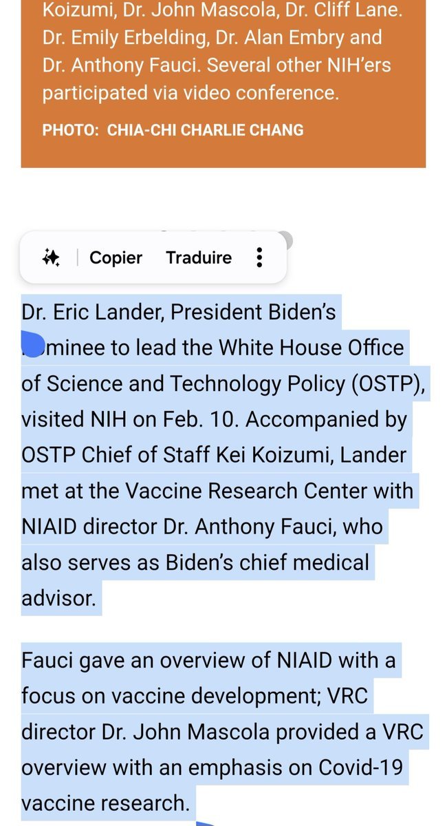 French Substack excerpt showing Eric Lander's 2014 Ebola phylogeny paper connections to Kenema and Metabiota