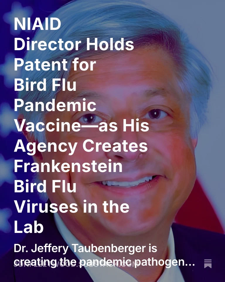 Jeffrey Taubenberger, Acting NIAID Director, with laboratory research materials