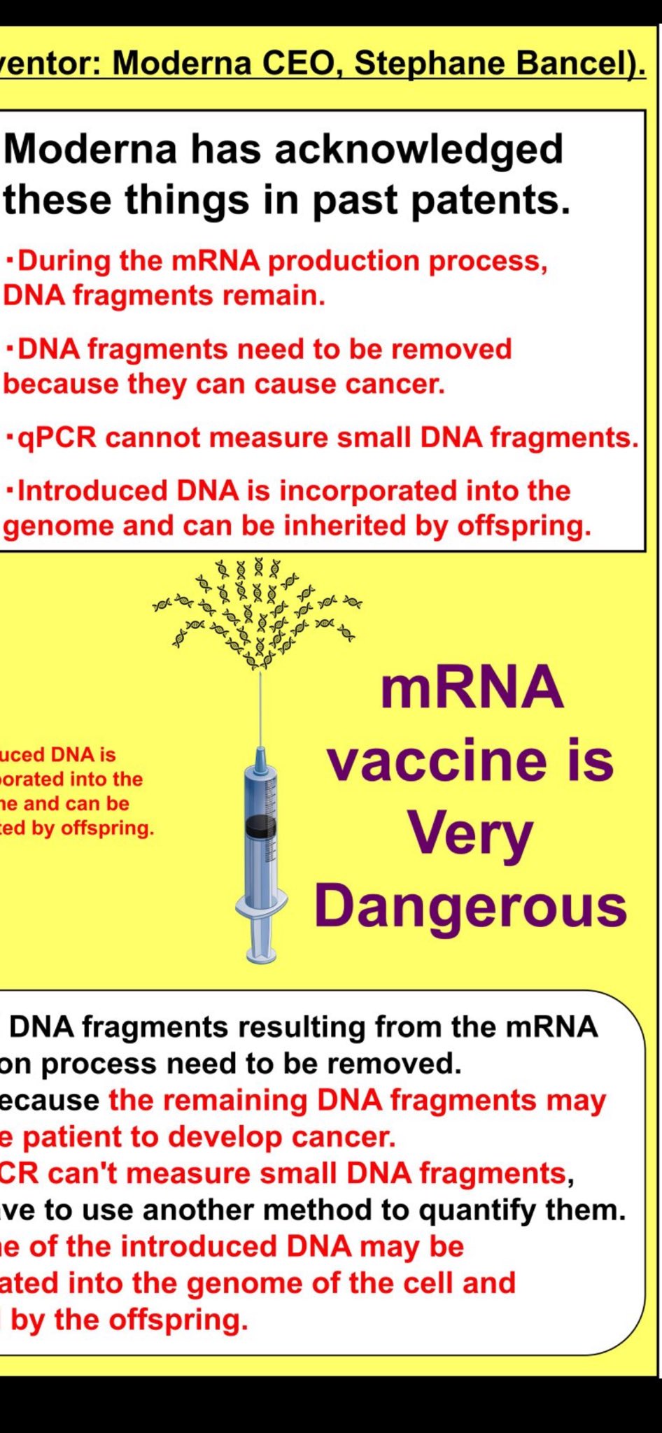 Moderna patent excerpt acknowledging DNA contamination risks