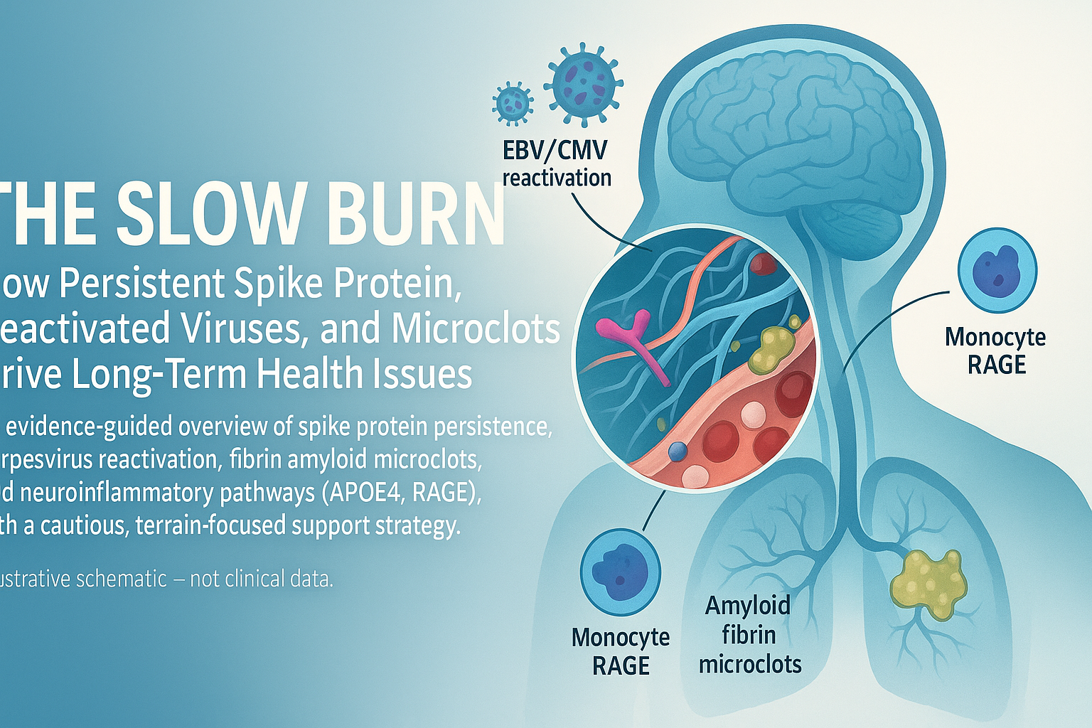 Abstract ember motif representing persistent inflammatory processes