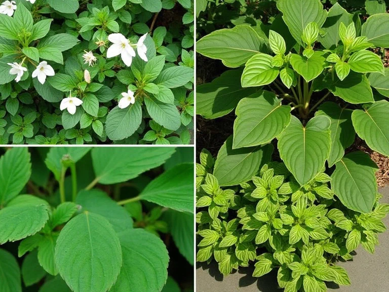 Botanical illustration of Coptis chinensis, Houttuynia cordata, and Smilax regelii with pathway diagram showing AMPK/Nrf2 activation and NF-κB suppression